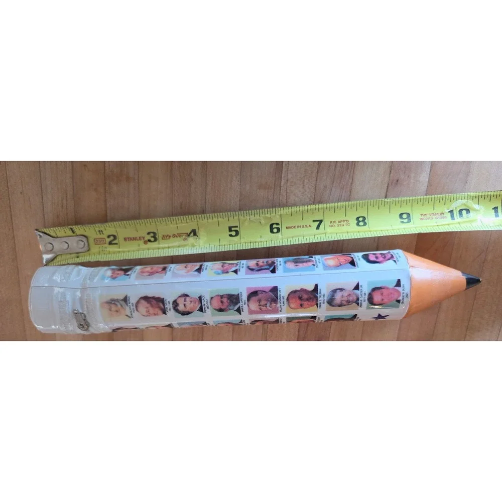 VTG US Presidents Pencil Shap Zipper Case AM History Education Case teacher gift